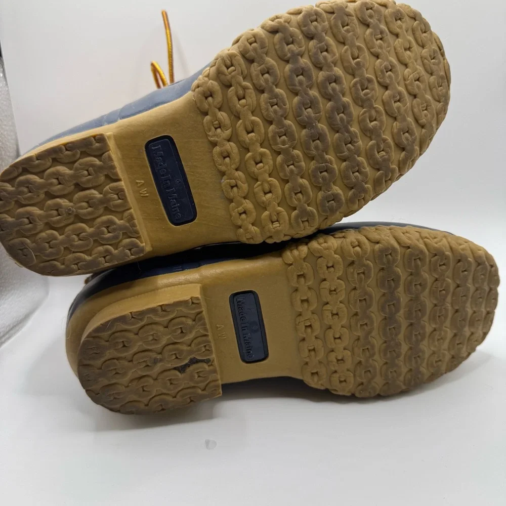 LL‎ Bean Boots Women’s Size 5W (A W) Like New Condition Unlined Navy Foot Rain